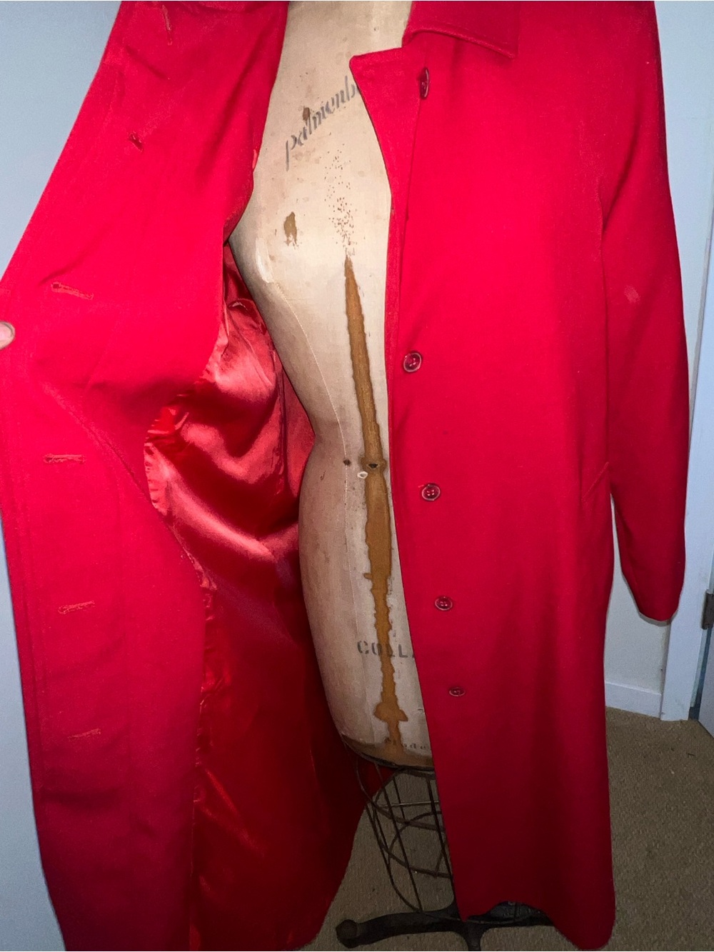 Classic Red Trench Coat - Women - Picture 3 of 5